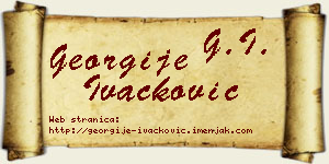 Georgije Ivačković vizit kartica